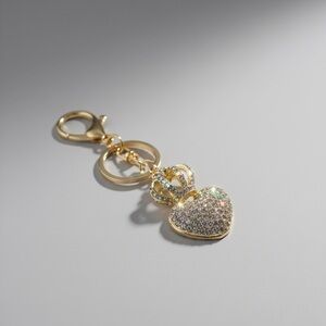 Gold Heart Crown Keychain